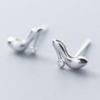 925 Sterling Silver Rhinestone High Heel Pump Earring As Shown In Figure - One Size