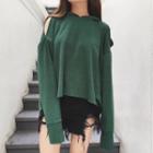 Slit Back Plain Hoodie