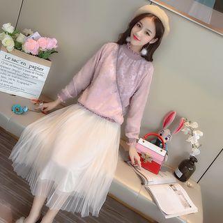 Mock-neck Chiffon Sweatshirt