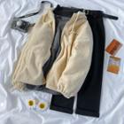 Fleece Hood Zip Jacket / Mock-neck Long-sleeve T-shirt / Straight Fit Pants