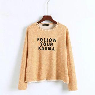 Long Sleeve Lettering Plain Pullover