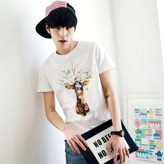 Deer Print Short Sleeve T-shirt