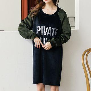 Sequin Lettering Pullover Dress