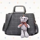 Bear-accent Quilted Satchel