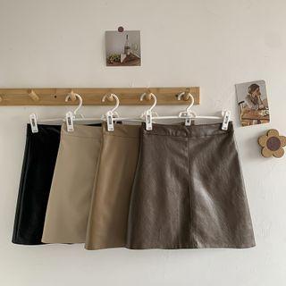A-line Mini Faux Leather Skirt