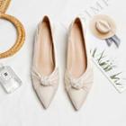Block Heel Knotted Pointed Pumps