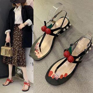 Low-heel Fruit Accent Sandals