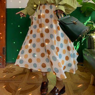 Polka-dot Print Skirt