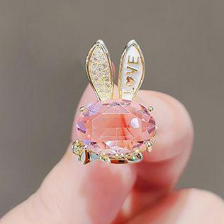 Rabbit Faux Crystal Brooch
