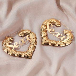 Alloy Heart Lettering Earring