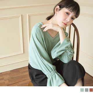 V-neck Bell Sleeve Top