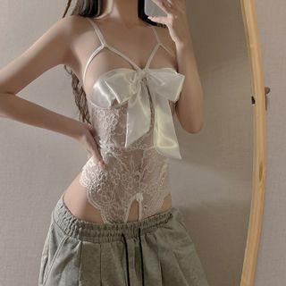 Plain Lace Tank Top / Plain Cardigan