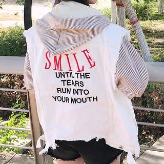 Lettering Denim Vest