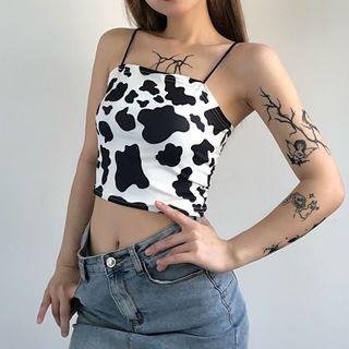 Milk Cow Print Camisole Top