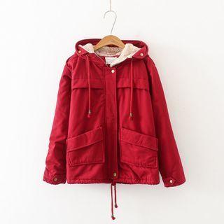 Fleece Lined Hooded Cargo Jacket