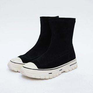Faux-suede Sneaker Boots In 2 Lengths