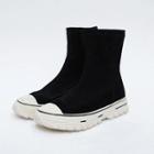 Faux-suede Sneaker Boots In 2 Lengths