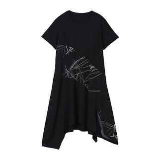 Irregular Hem Midi A-line Dress
