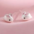 925 Sterling Silver Rabbit Earring 1 Pair - Rabbit - Earring - Matte Silver - One Size