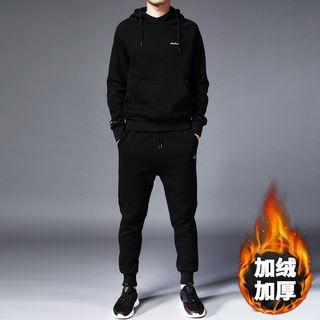 Set: Fleece-lined Long-sleeve Hoodie + Jogger Pants
