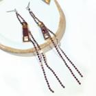 Alloy Zipper Fringed Earring 1 Pair - As Shown In Figure - One Size