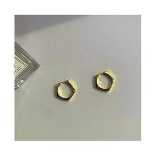 Pentagon Hoop Earrings Gold - One Size