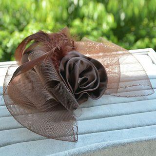 Mesh Top Hat-accent Hair Clip