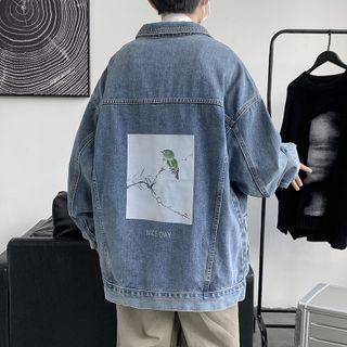 Bird Print Denim Jacket