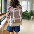 Cartoon Embroidered Flap Backpack