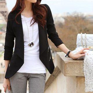 Zip Detail Slim-fit Blazer