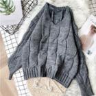 V-neck Cable-knit Oversize Sweater