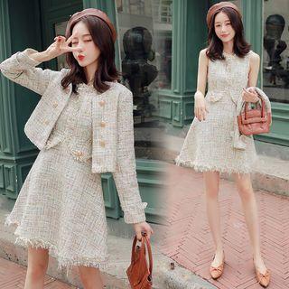 Set: Double-breasted Jacket + Sleeveless Dress