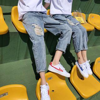 Couple Matching Crop Straight Fit Jeans
