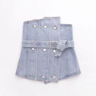 Denim Belted Tube Top
