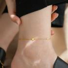 Heart Chain Anklet Gold - One Size