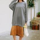 Mock Two-piece Midi Pullover Dress As Shown In Figure - One Size