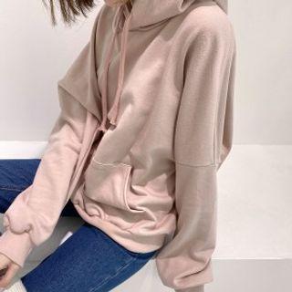 Kangaroo-pocket Oversize Hoodie Pink - One Size