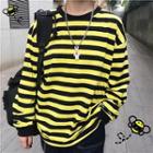 Couple Matching Striped Pullover Stripe - Black & Yellow - One Size