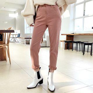 Band-waist Napped Tapered Pants