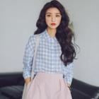 Long-sleeve Plaid Loose-fit Shirt