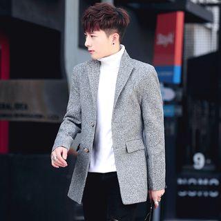 Melange Buttoned Coat