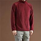 Turtle-neck Raglan-sleeve Fleece Top
