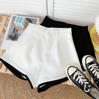 Contrasted Wide-leg Dress Shorts