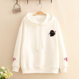 Ghost Embroidered Fleece-lined Hoodie