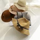 Faux Pearl Bow-accent Bucket Hat