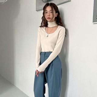 Cutaway Turtleneck Top