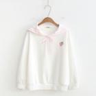 Sailor Collar Embroidered Sweatshirt