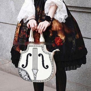 Floral Embroidered Violin Handbag
