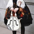 Floral Embroidered Violin Handbag