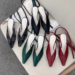 Square-toe Chunky Heel Strappy Sandals